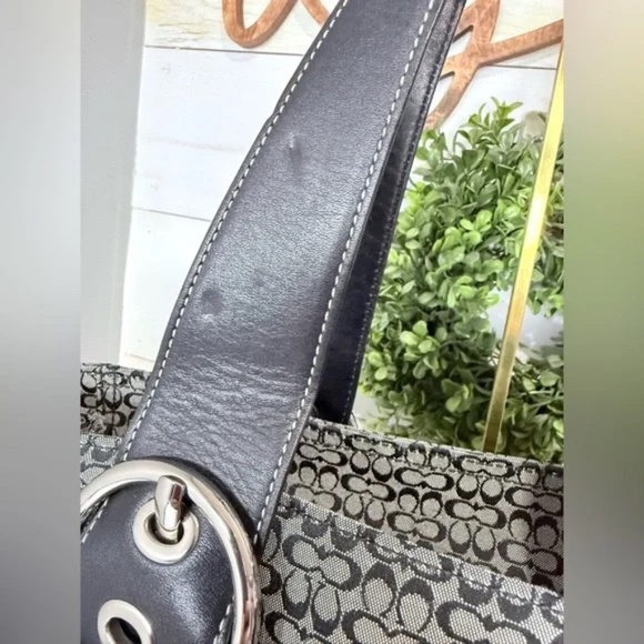 Coach SoHo Signature Micro C Black and Gray Satchel Tote - Picture 7 of 14